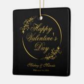 Elegant Minimalist Valentine's Day Floral Frame Keramisch Ornament (Links)