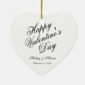 Elegant Minimalist Valentine's Day Heart Shaped Keramisch Ornament (Achterkant)