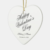 Elegant Minimalist Valentine's Day Heart Shaped Keramisch Ornament (Links)