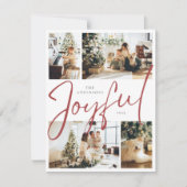 Elegant minimalist Vier foto's met vrolijk kerstfe Feestdagenkaart (Voorkant)