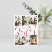 Elegant minimalist Vier foto's met vrolijk kerstfe Feestdagenkaart (Staand voorkant)