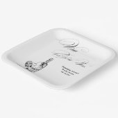 Elegant Minimalist Vino Before Vows Bridal Shower Papieren Bordje (Gebogen)