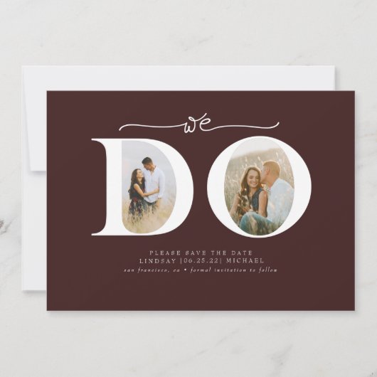 Elegant minimalist We besparen datum 2-foto's Save The Date (Voorkant)