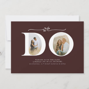 Elegant minimalist We besparen datum 2-foto's Save The Date