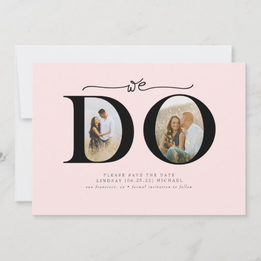Elegant minimalist We besparen datum 2-foto's Save The Date (Voorkant)