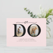 Elegant minimalist We besparen datum 2-foto's Save The Date (Staand voorkant)