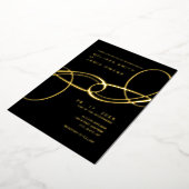 Elegant minimalist Weddenschap Black en Gold Folie Uitnodiging (Gedraaid)