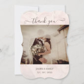 Elegant Minimalist Weddenschap Foto bedankt Kaart (Voorkant)