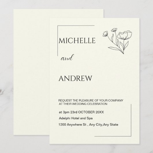 Elegant minimalist Weddenschap Kaart (Voorkant / Achterkant)