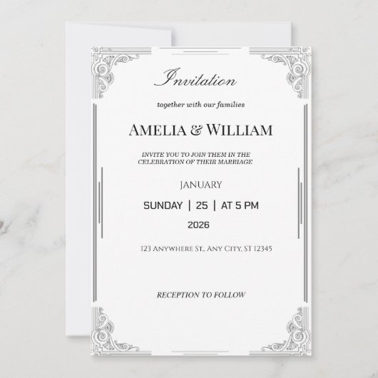 Elegant minimalist Weddenschap Kaart (Voorkant)