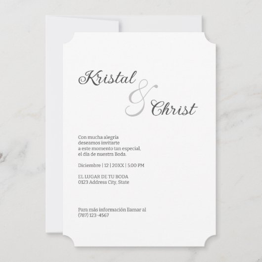 Elegant minimalist Weddenschap Kaart (Voorkant)