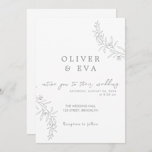 Elegant minimalist Weddenschap Kaart (Voorkant / Achterkant)