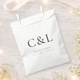 Elegant minimalist Weddenschap Monogram Favor Bag Bedankzakje