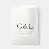 Elegant minimalist Weddenschap Monogram Favor Bag Bedankzakje (Voorkant)