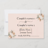 Elegant minimalist Weddenschap RSVP Kaartje (Achterkant)