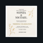 Elegant minimalist Weddenschap Servet<br><div class="desc">Een klassieke minimalistische huwelijksuitnodiging met een neutrale crème achtergrond,  elegante typografie en delicate bloemenaccenten. De spatie is leeg gelaten voor gepersonaliseerde namen. Perfect voor moderne bruiloften.</div>