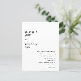 Elegant minimalist Weddenschap Simple Typography B Briefkaart