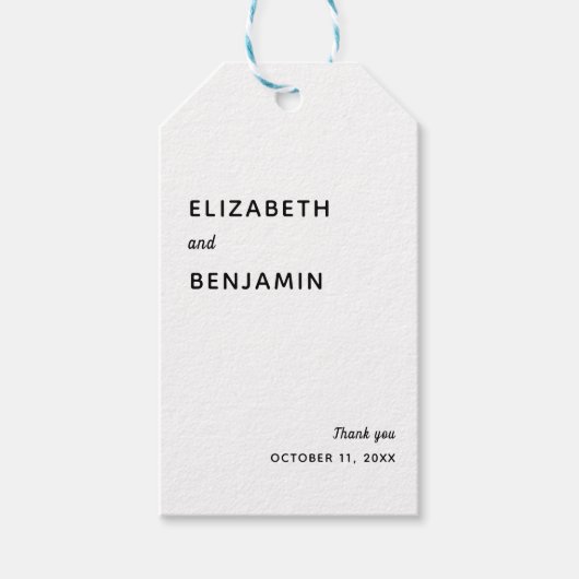 Elegant minimalist Weddenschap Simple Typography B Cadeaulabel (Voorkant)