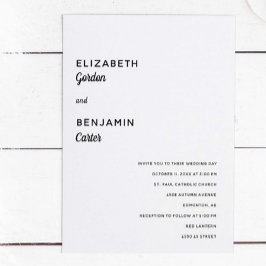 Elegant minimalist Weddenschap Simple Typography B Kaart