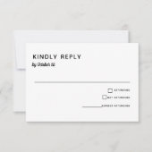 Elegant minimalist Weddenschap Simple Typography R RSVP Kaartje (Voorkant)