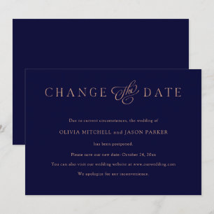 Elegant minimalist Weddenschap Verander de datum Kaart
