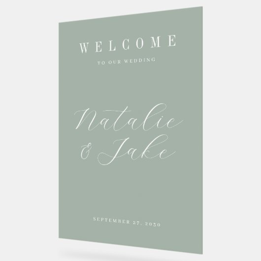 Elegant minimalist Weddenschap Welkom Acryl Bord (Hoek)