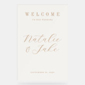 Elegant minimalist Weddenschap Welkom Acryl Bord (Voorkant)