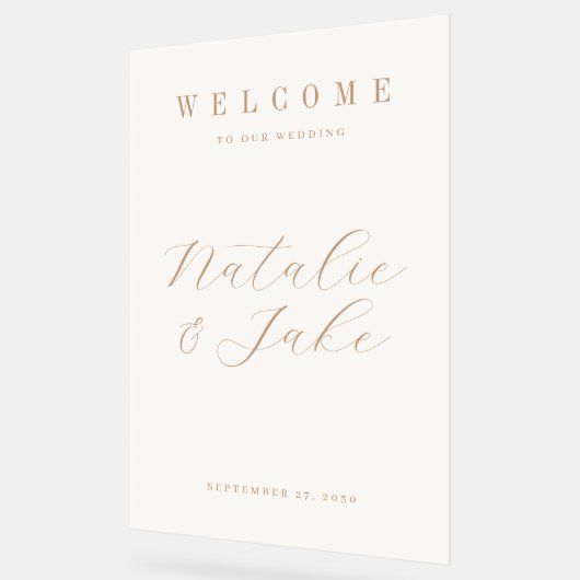 Elegant minimalist Weddenschap Welkom Acryl Bord (Hoek)