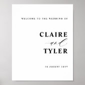 Elegant minimalist Weddenschap Welkom Poster (Voorkant)