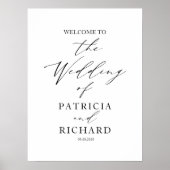 Elegant minimalist Weddenschap Welkom Poster (Voorkant)