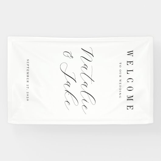 Elegant minimalist Weddenschap Welkom Spandoek (Horizontaal)