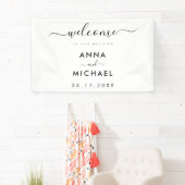 Elegant minimalist Weddenschap Welkom Spandoek (Insitu)