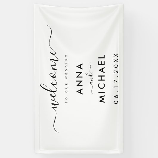 Elegant minimalist Weddenschap Welkom Spandoek (Verticaal)