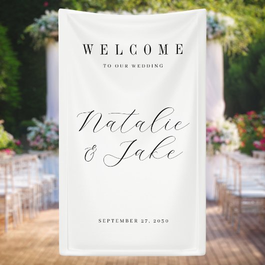 Elegant minimalist Weddenschap Welkom Spandoek