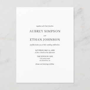 Elegant minimalist Wedding Briefkaart