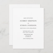 Elegant minimalist Wedding Briefkaart (Voorkant / Achterkant)