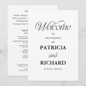 Elegant Minimalist Wedding Ceremony Program Kaart (Voorkant / Achterkant)