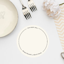 Elegant Minimalist Wedding Coaster Ronde Kartonnen Onderzetter