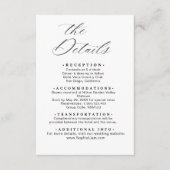 Elegant Minimalist Wedding Details Card Template Informatiekaartje (Voorkant)
