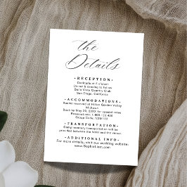 Elegant Minimalist Wedding Details Card Template Informatiekaartje