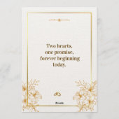 Elegant Minimalist Wedding Invitation | Classic Bl Kaart (Achterkant)