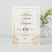 Elegant Minimalist Wedding Invitation | Classic Bl Kaart (Staand voorkant)