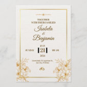 Elegant Minimalist Wedding Invitation | Classic Bl Kaart (Voorkant)