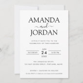 Elegant Minimalist Wedding Invitation Kaart (Voorkant)