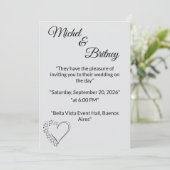 "Elegant Minimalist Wedding Invitation" Kaart (Staand voorkant)