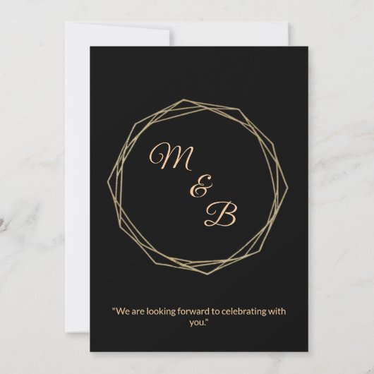 "Elegant Minimalist Wedding Invitation" Kaart (Achterkant)