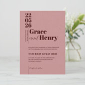 Elegant Minimalist Wedding Invitation Kaart (Staand voorkant)