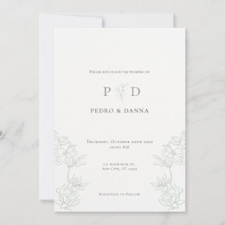 Elegant Minimalist Wedding Invitation Kaart