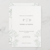 Elegant Minimalist Wedding Invitation Kaart (Voorkant / Achterkant)