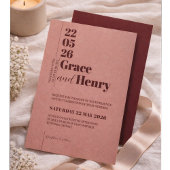 Elegant Minimalist Wedding Invitation Kaart